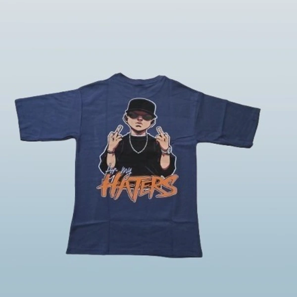 The Souled Store Disney: Later Haters Men and Boys Short Sleeves Round Neck Green Graphic Printed Cotton Oversized T-Shirts - XL, Navy Blue