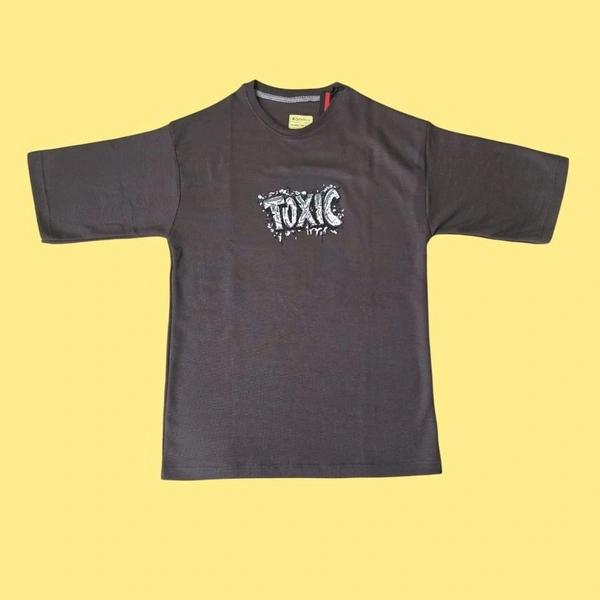 TOXIC Men oversized Roundneck T - Shirt - L, Charcoal Grey
