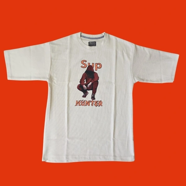 Fun Hunter Hunter Oversized Men  T- Shirt - L, white