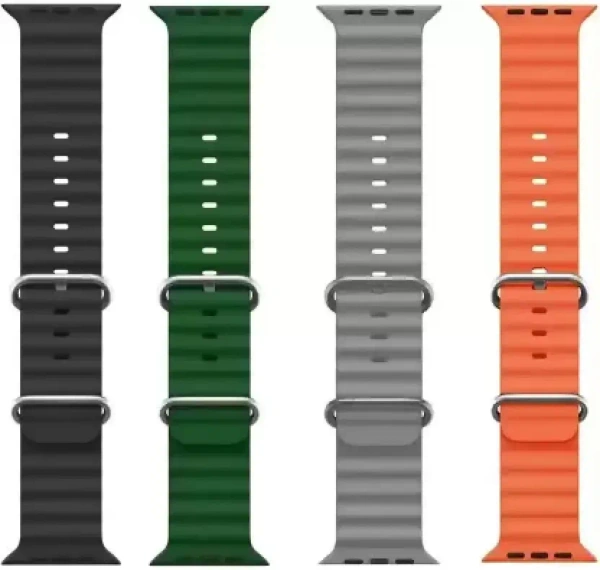 Like Star Ocean Smart Watch Strap Belt for Ultra Watch 49 mm, Series 8 / 7 45 mm, Series 6 / 5 / 4 44 mm, Series 3 / 2 / 1 42 mm, T800 Ultra, Watch 8 Ultra, i8 Pro Max, W26, T800,T900,T10,I8 pro,I7 pro,S8 ultra,watch 8,Watch 9 Smart Watch Strap  (Black, Green, Grey, Orange)