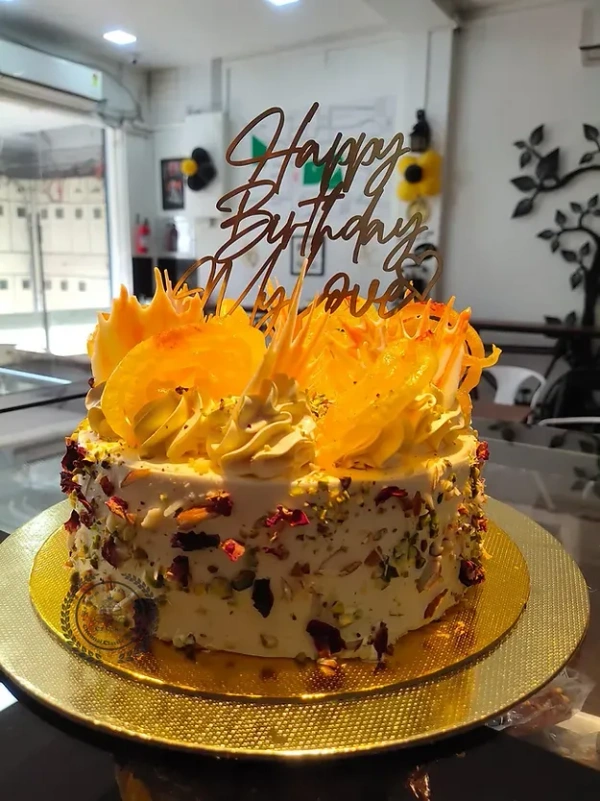 KESAR BADAM JELABI CAKE
