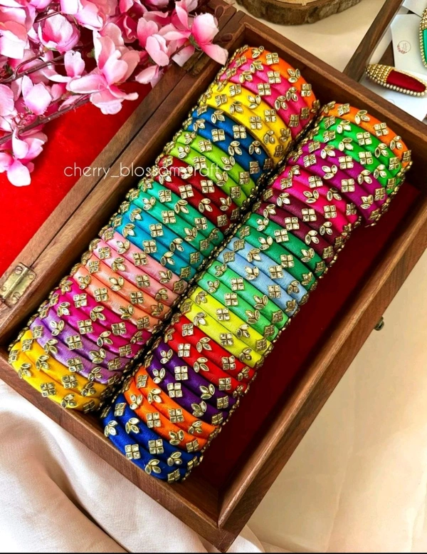 Colored Bangles Per Set - Wild Watermelon, 2.4 Sizes