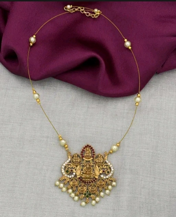 Aadhvik Arts And Crafts Nacshi Invisible Only Chain - Buddha Gold