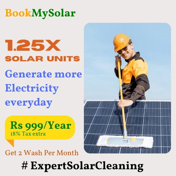 BookMySolar 1-Year Solar Panel Cleaning Package ( 2 Cleaning per month) - 6Kw-10Kw