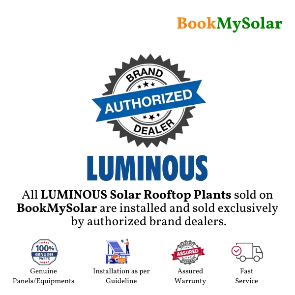 LUMINOUS Luminous Solar: On-Grid DCR Mono Solar Rooftop System for home with complete Installation - 2 K-Watt, Mono Bifacial