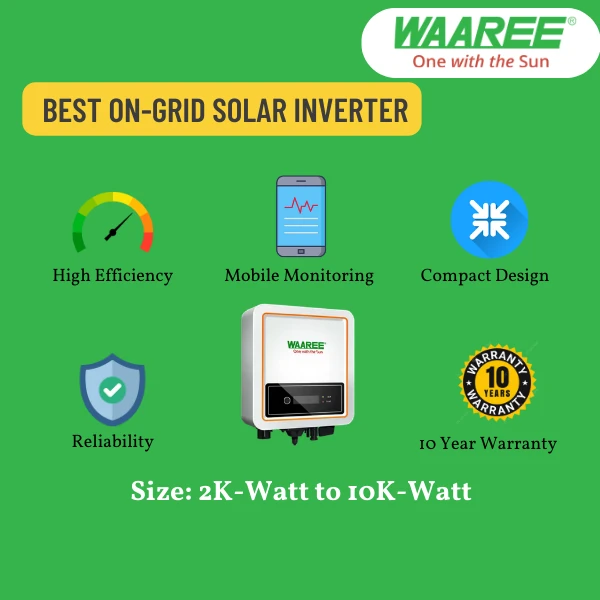 WAAREE Solar: On-Grid DCR Mono Bifacial Solar Rooftop System for home with complete Installation - 2 K-Watt, Mono Bifacial