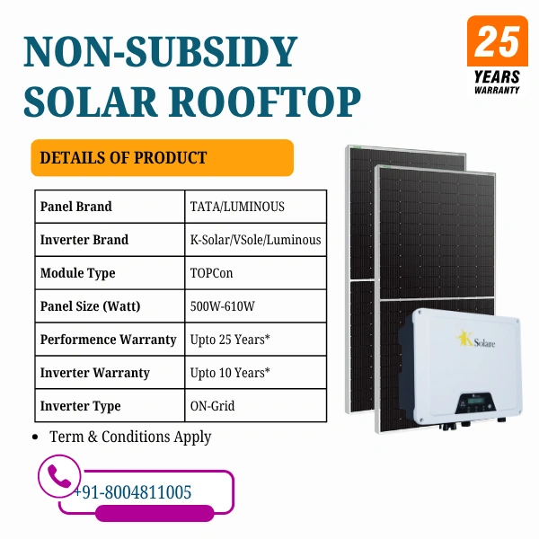 Expensive  Commercial Solar Rooftop System – High-Efficiency Solar Power for Businesses, Hospitals, Schools, Colleges & Factories | Powered by Tata or Luminous Panels - 4 K-Watt, Single