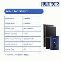 LUMINOUS Luminous Solar: On-Grid DCR Mono Solar Rooftop System for home with complete Installation - 5 K-Watt, Three
