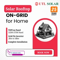 UTL TOPCon Mono-Bifacial DCR On-Grid Solar Rooftop System | PM Suryaghar Scheme | Home Installation Included - 7 K-Watt, Three, TOPCon
