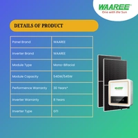 WAAREE Solar: On-Grid DCR Mono Bifacial Solar Rooftop System for home with complete Installation - 2 K-Watt, Single