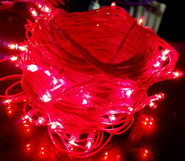 RED Rice Bulb Lights Combo - 10 Feet, 10 Pcs - Red