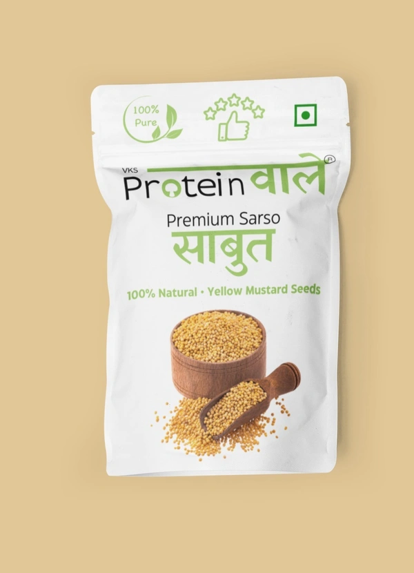 ProteinWaale Premium Yellow Mustard Seeds (पीली सरसों) - 50 Grams