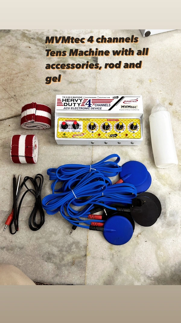 Ramtec 4 Ch Tens Machine With All Accessories And Gel - White