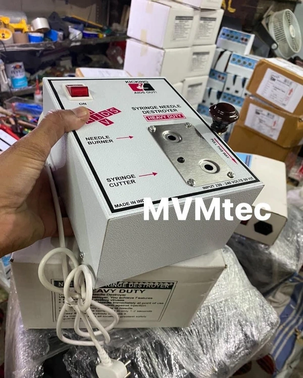 MVMtec syringe needle destroyer electric heavy duty powerful👉🏻100% copper coil #needledestroyer #medicaldevice #needleburner  - White