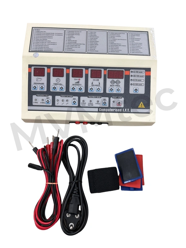 Mvmtec Digital IFT Machine 65 Preloaded Programs- Top highlightsOrigin- India, 1 Year Manufacture WarrantyDifferent Programs for Different Applications (65 Programme), Separate Display For Timer, Intensity And Beat Frequency., Separate Control for Intensity of Both ChannelsNumber of Output- 2, Output Characterstics- Constant Current (CC) 