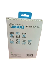 Zebronics Juggle Usb Optical Mouse  - Black, Big