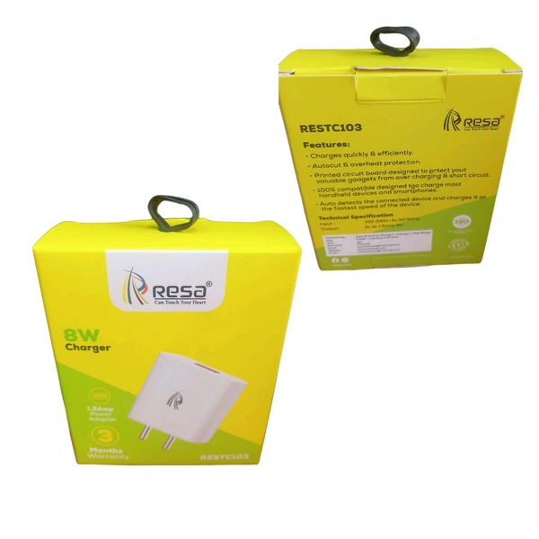 Resa 8w Singal Port Charger   - White, S