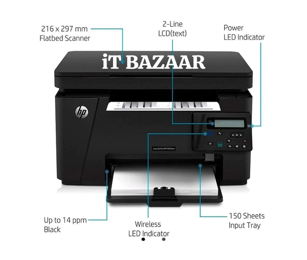 HP MFP M126NW WIFI Laserjet PRINTER  - MULTIFUNCTION, BLACK
