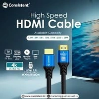 HDMI 4K 2K CABLE (M to M ) for MONITOR | TV | LED | DVR | NVR - CONSISTENT, 1.5M