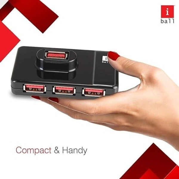 iBall Piano 430 USB 3.0 HUB, 4-Port, 1M Flexible Cable - IBALL