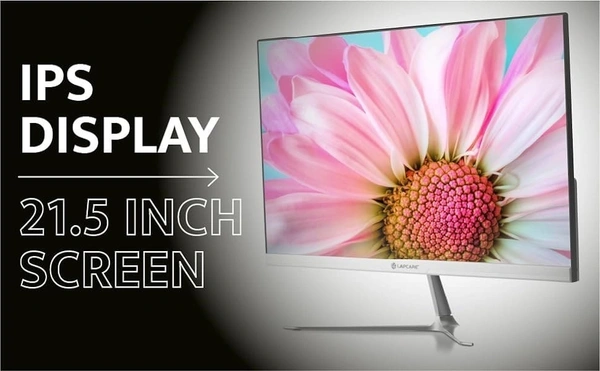 LAPCARE LED Monitor LM22WHD - 22" (54.61CM) with FHD Display| 1920 X 1080| Flick Free & 75hz, 16:9 Aspect Ratio, Response 5ms | Frameless Body| Metal Stand & VGA+ HDMI Ports (3 Year Warranty) - LAPCARE, 22 inch