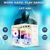 LAPCARE LAPCASE Gaming Cabinet W/o SMPS Champ White (LGT-450) - LAPCARE