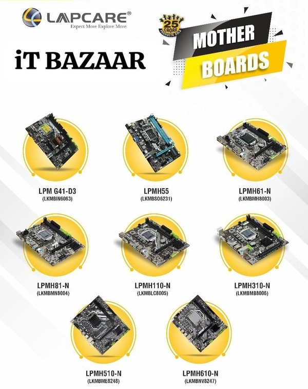 H110 6th/7th Generation Micro ATX Motherboard II LGA1151 DDR4 Socket Supports i3/i5/i7 Processors - LAPCARE