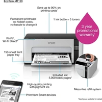 EPSON EcoTank M1120 WiFi MONO Printer - SINGLE FUNCTION, BLACK