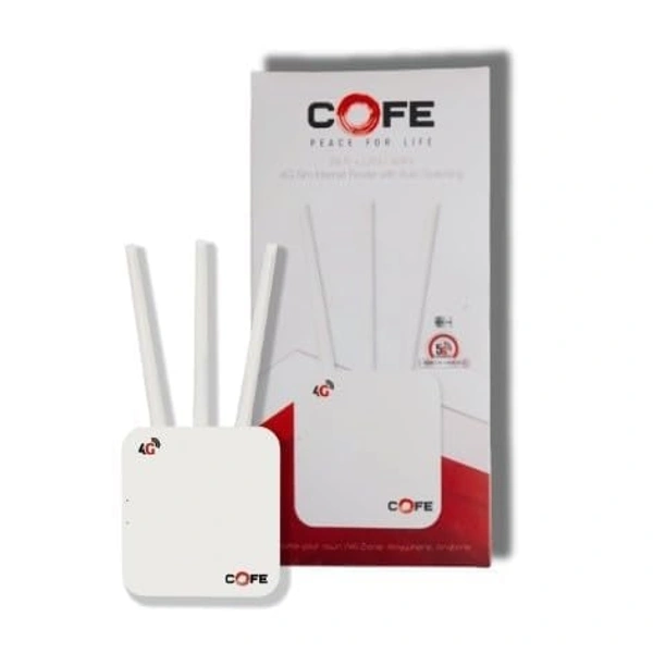 ROUTER 5G/4G Sim Compatible  Connect with DVR/NVR/WiFi Camera  - 3 Antenna, COFE