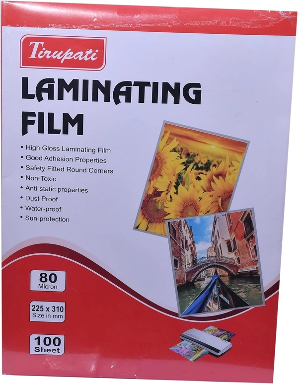 LAMINATION POUCH FILM A4 SIZE (Pack of 100) - 1 Pcs, TIRUPATI, 80 MICRON