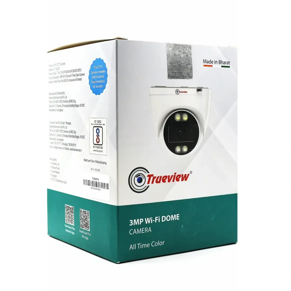 Trueview 3MP Wi-Fi Dome Camera Two Way Audio