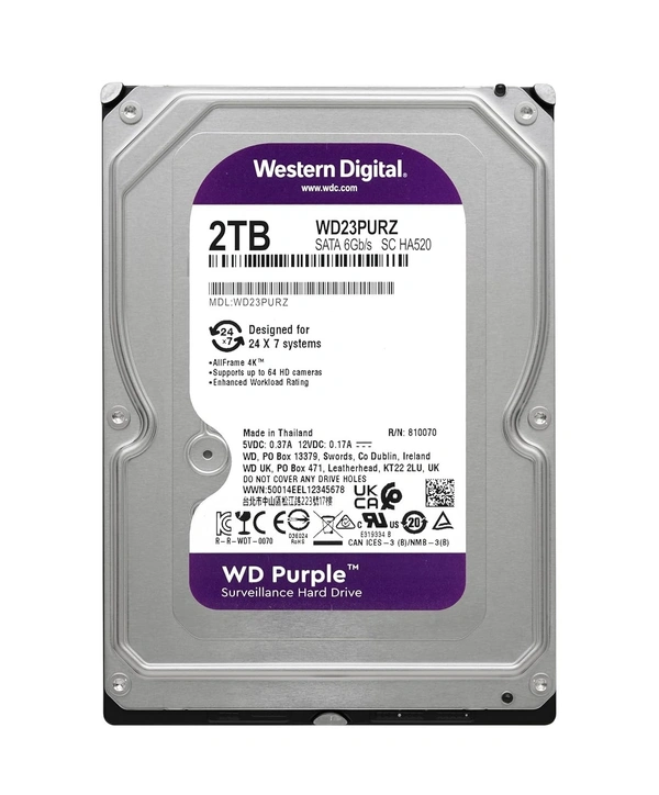 WD HARD DISK - 2TB, PURPLE