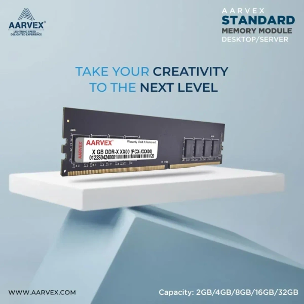 Aarvex Desktop Ram 8GB DDR4 3200Mhz - 8GB, 3200MHz, AARVEX