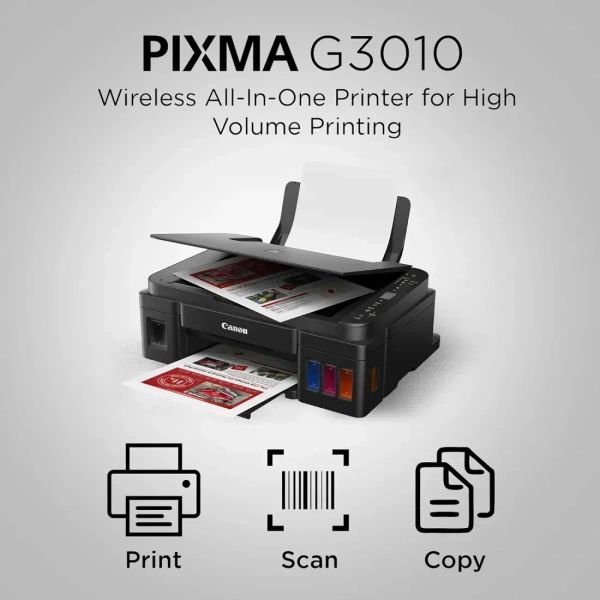 CANON Canon Ink Tank Color Printer PIXMA G3010 A4 Print Scan Copy WiFi - INKTANK, MULTIFUNCTION, COLOUR