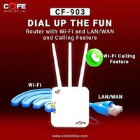 ROUTER 5G/4G Sim Compatible  Connect with DVR/NVR/WiFi Camera  - 3 Antenna, COFE