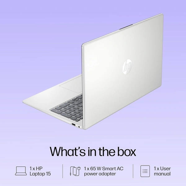 HP Laptop 15s-fd0186TU -13th Gen Intel Core i3, 8GB, DDR4, 512GB SSD, Windows 11+MSO Full Size Keyboard With Bag  - Silver, Intel Core i3, 13th