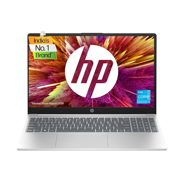 HP Laptop 15s-fd0186TU -13th Gen Intel Core i3, 8GB, DDR4, 512GB SSD, Windows 11+MSO Full Size Keyboard With Bag  - Silver, Intel Core i3, 13th