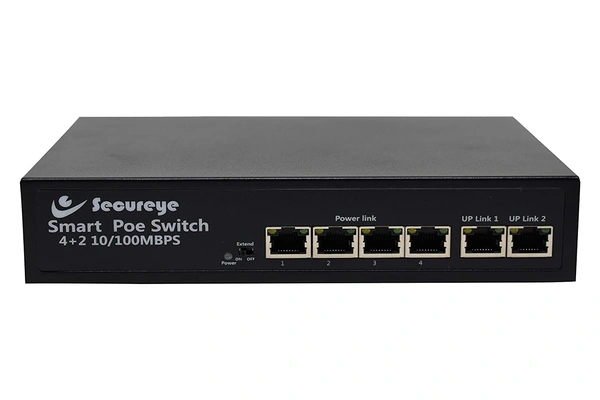 SECUREEYE POE SWITCH 10/100 MBPS - 4+2, SECUREEYE