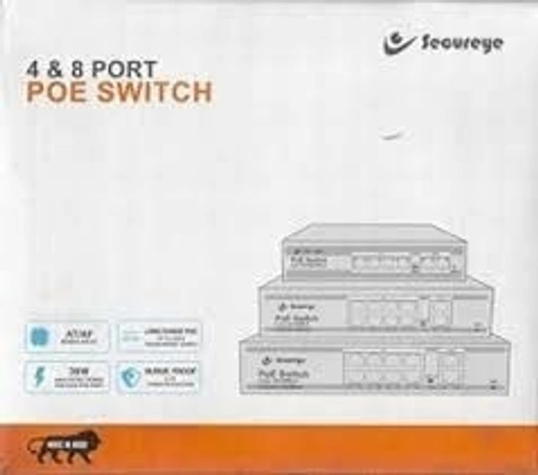 SECUREEYE POE SWITCH 10/100 MBPS - 8+2, SECUREEYE