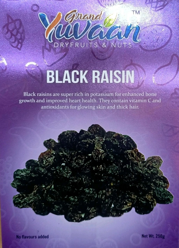 GRAND YUVAAN BLACK RAISINS - 250GM