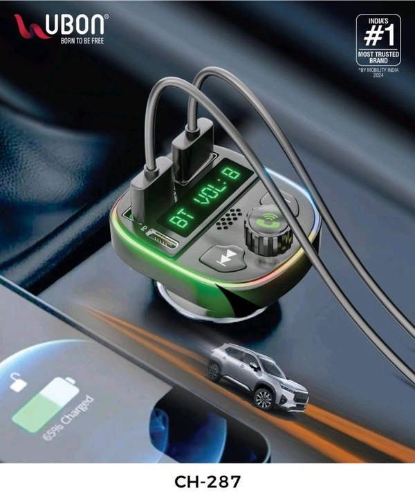 UBON Ubon CH-287 FM Modulator and Car Charger - Black