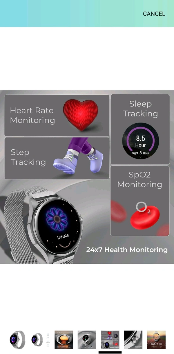 BeatXP beatXP Nuke 1.32” Super AMOLED Display Bluetooth Calling Smart Watch, 466 * 466px, Metal Body, 500 Nits, 60Hz Refresh Rate, 100+ Sports Modes, 24/7 Health Tracking, IP67 (Silver with Metal Magnetic) - Silver