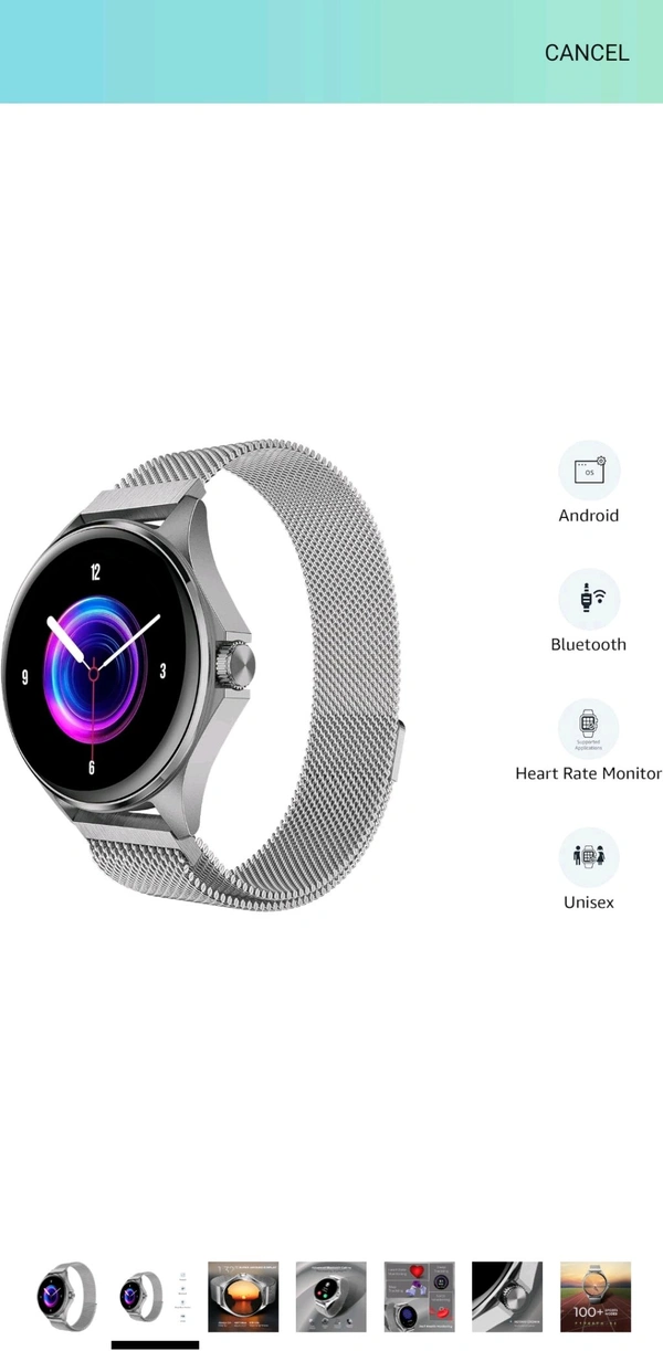 BeatXP beatXP Nuke 1.32” Super AMOLED Display Bluetooth Calling Smart Watch, 466 * 466px, Metal Body, 500 Nits, 60Hz Refresh Rate, 100+ Sports Modes, 24/7 Health Tracking, IP67 (Silver with Metal Magnetic) - Silver