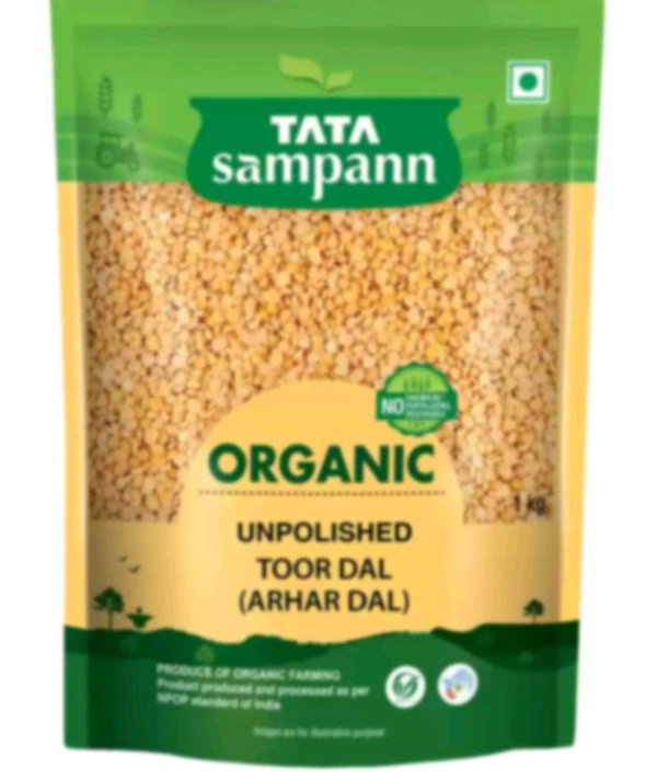 Tata Sampann Organic Yellow Toor/Arhar Dal (1Kg)