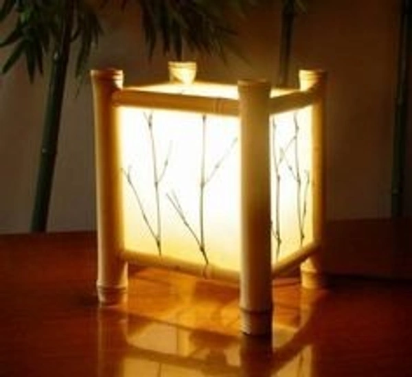 Bamboo Light - Night Lamp Design - 7 to 8 Days, Apache, 12" x 10” x 10” (H x W x L)