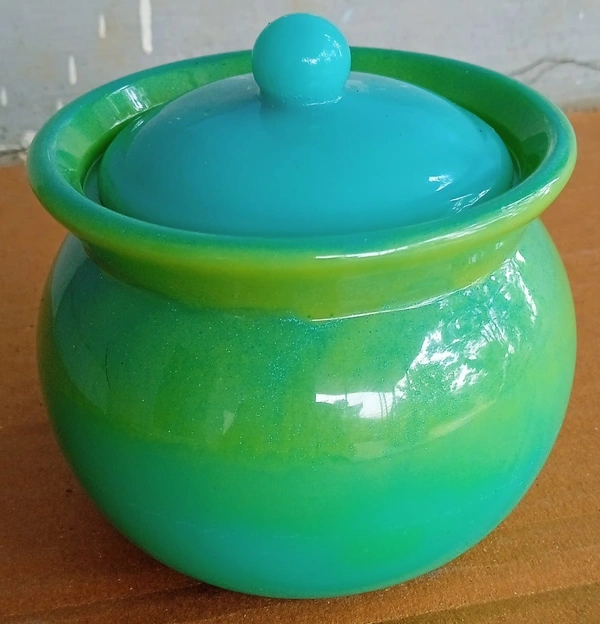 Epoxy Resin Pot - 6" Height 5" Diameter, Blue, 7 to 8 Days