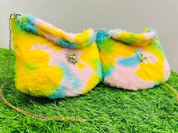 COLOURFULL FUR SLING BAG