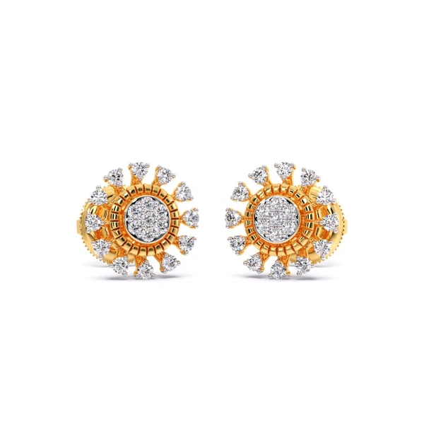Candere Rafflesia Diamond Stud Earrings(GOLD SUPPLIER BY CANDERE) - gold