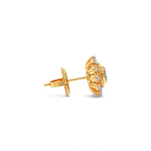 Candere Rafflesia Diamond Stud Earrings(GOLD SUPPLIER BY CANDERE) - gold