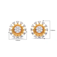 Candere Rafflesia Diamond Stud Earrings(GOLD SUPPLIER BY CANDERE) - gold